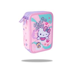 Penál 3 zipy Jumper Hello Kitty Pink 1- vybavený